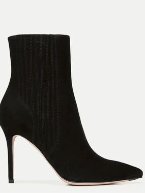 Veronica Beard Lisa Stiletto Heel Booties - Black Suede